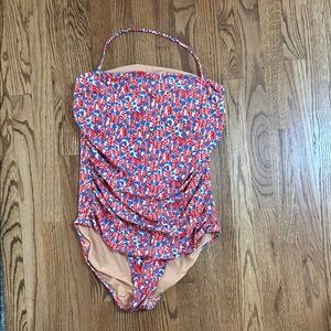 J. Crew Red and Blue One Piece Swim - Liberty print